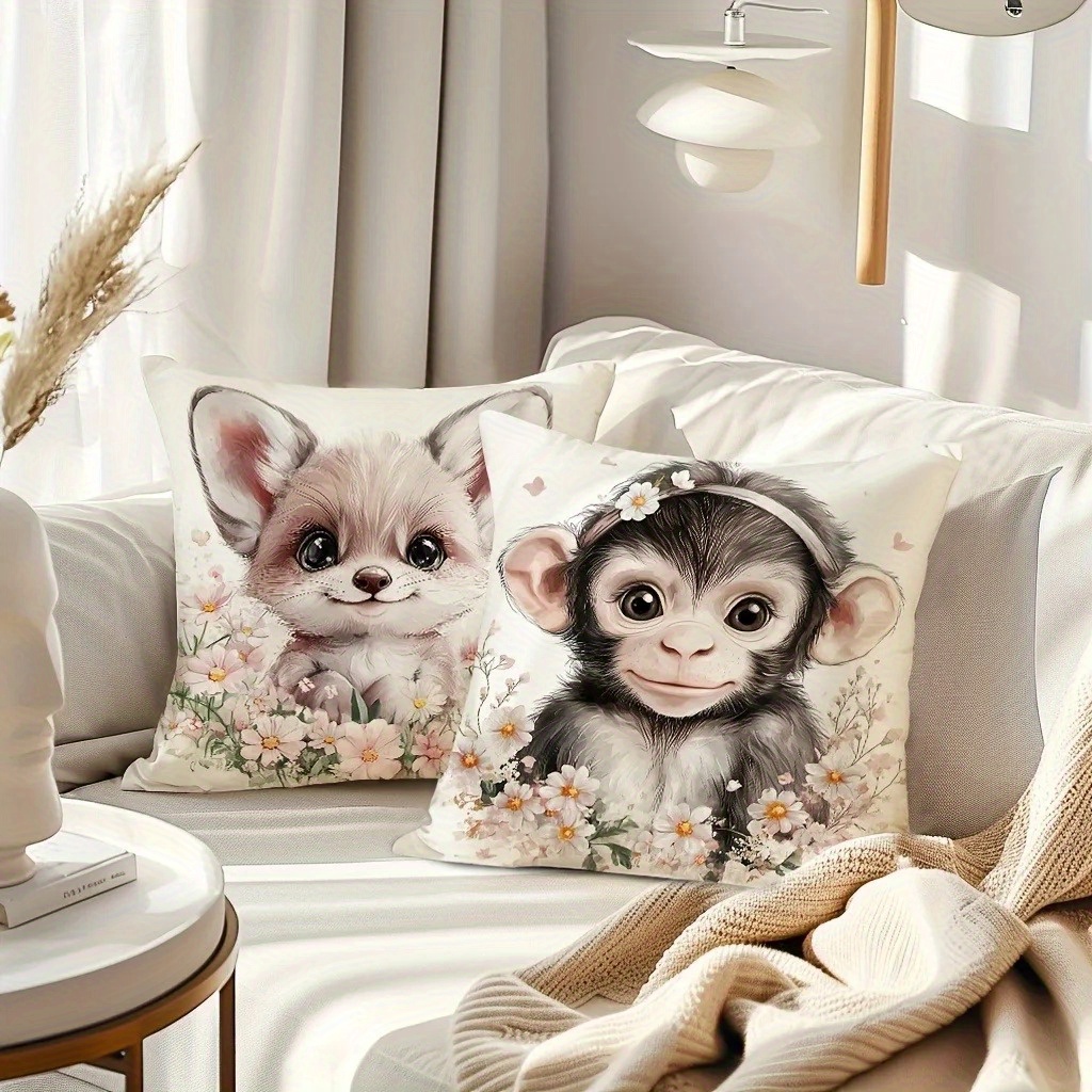 かわいい赤ちゃん農場の動物柄スローピローカバー、デイジープリ - Baby Nursery Pillow のレビューと価格