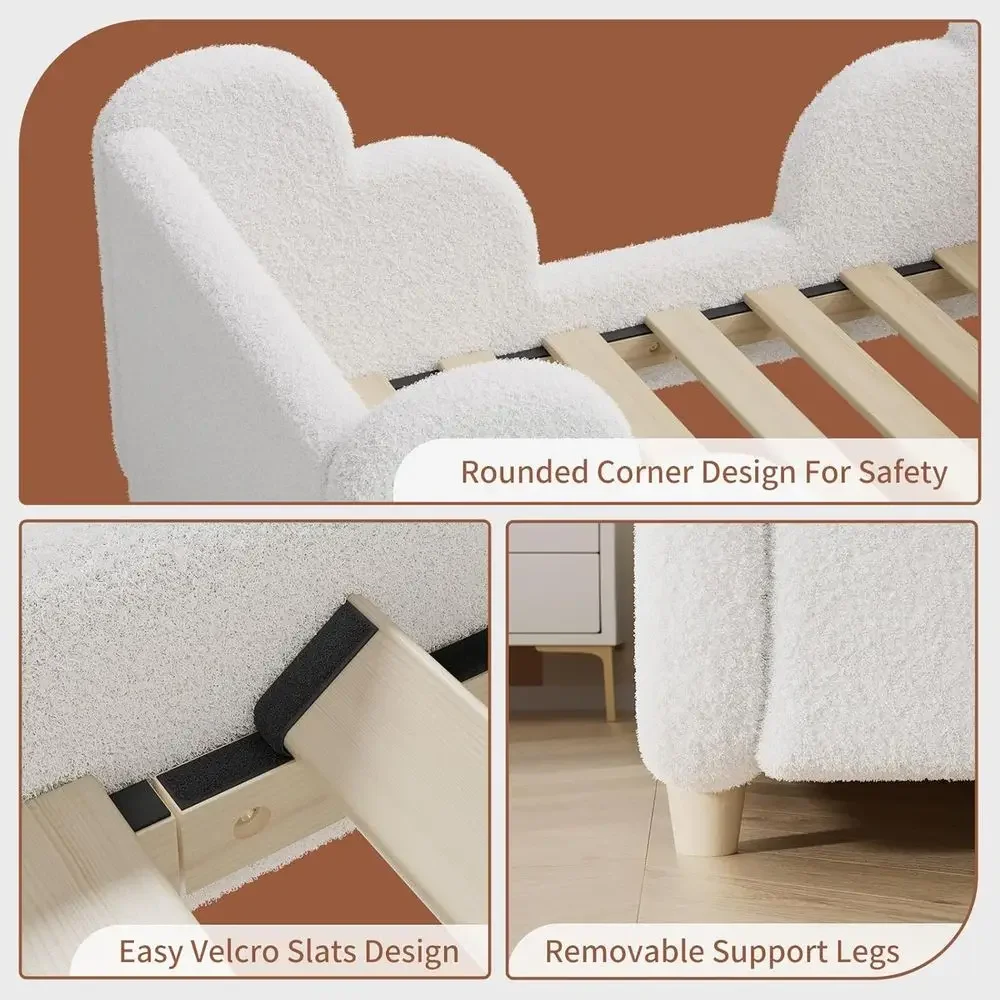 幼児用ベッド（柵付き）、ユニセックスデザイン、白い床置き式ベ - Bed Rail Toddler のレビューと価格