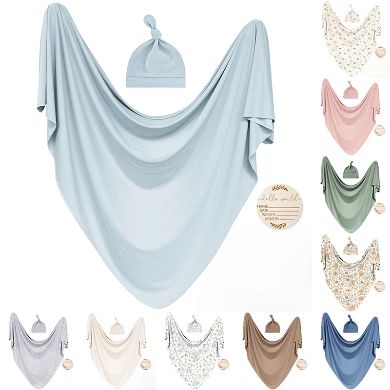 ベビーおくるみブランケットとお揃いのビーニーセット 新生児用 - Baby Nursery Sets のレビューと価格