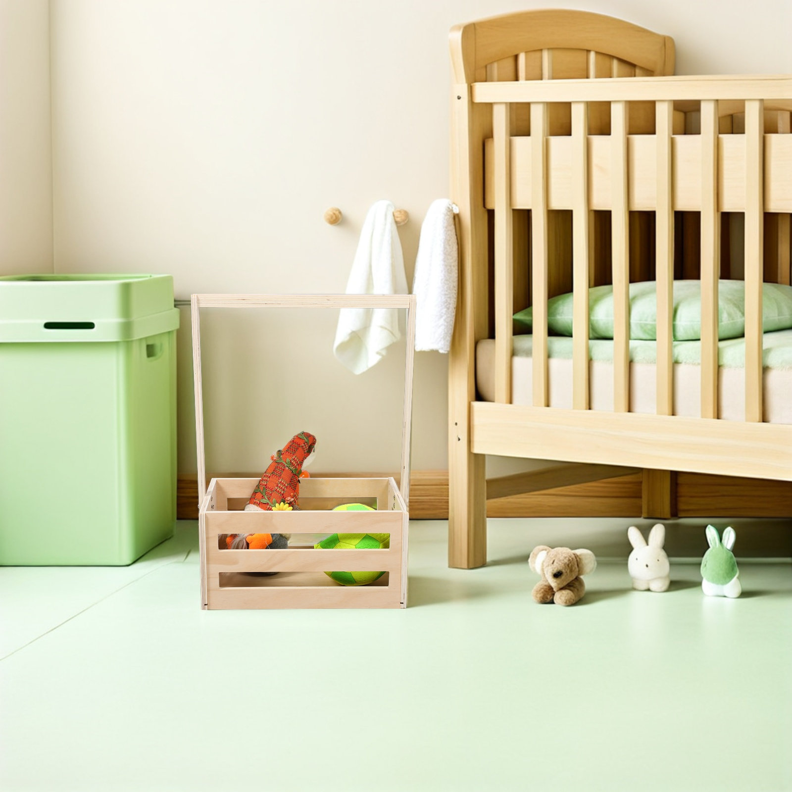 ヴィンテージ木製ベビーシャワー収納箱、素朴な子供部屋オーガナ - Baby Nursery Organizer のレビューと価格