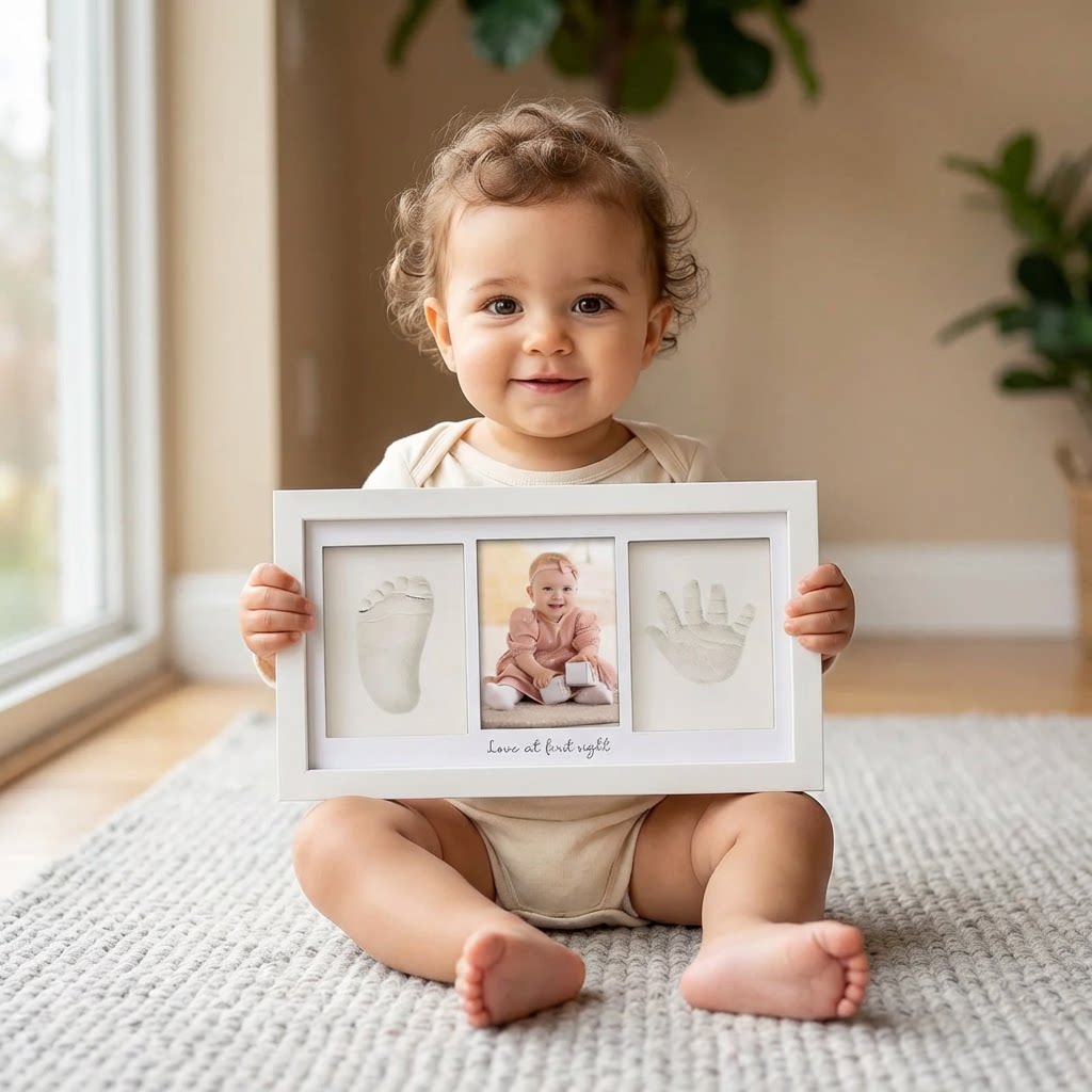 赤ちゃんの手形足形粘土キット 新生児記念写真フレーム ディス - Baby Nursery Sets のレビューと価格