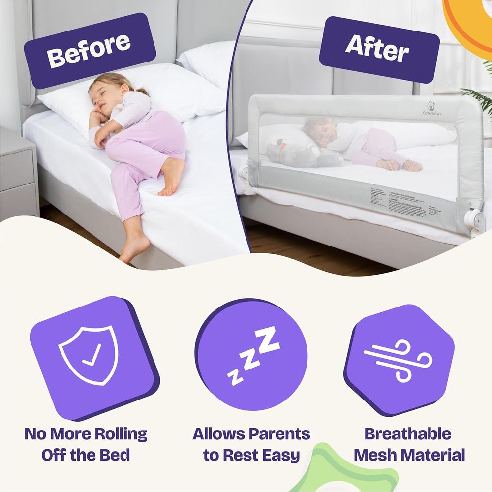 ベッドレール1個セット 幼児用 長さ55.5cm x 高さ1 - Bed Rail Toddler のレビューと価格