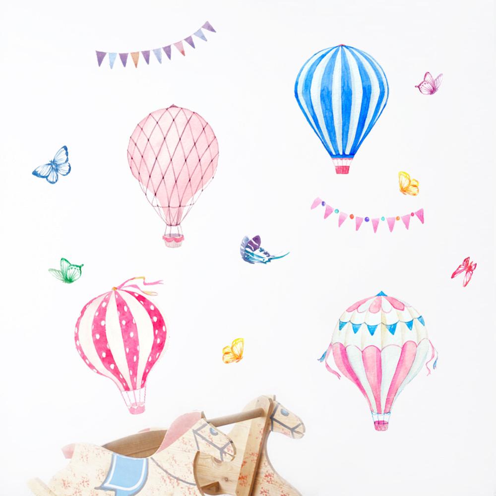漫画熱気球ウォールステッカー子供の寝室の装飾壁紙ベビールーム - Baby Nursery Mural Wallpaper のレビューと価格