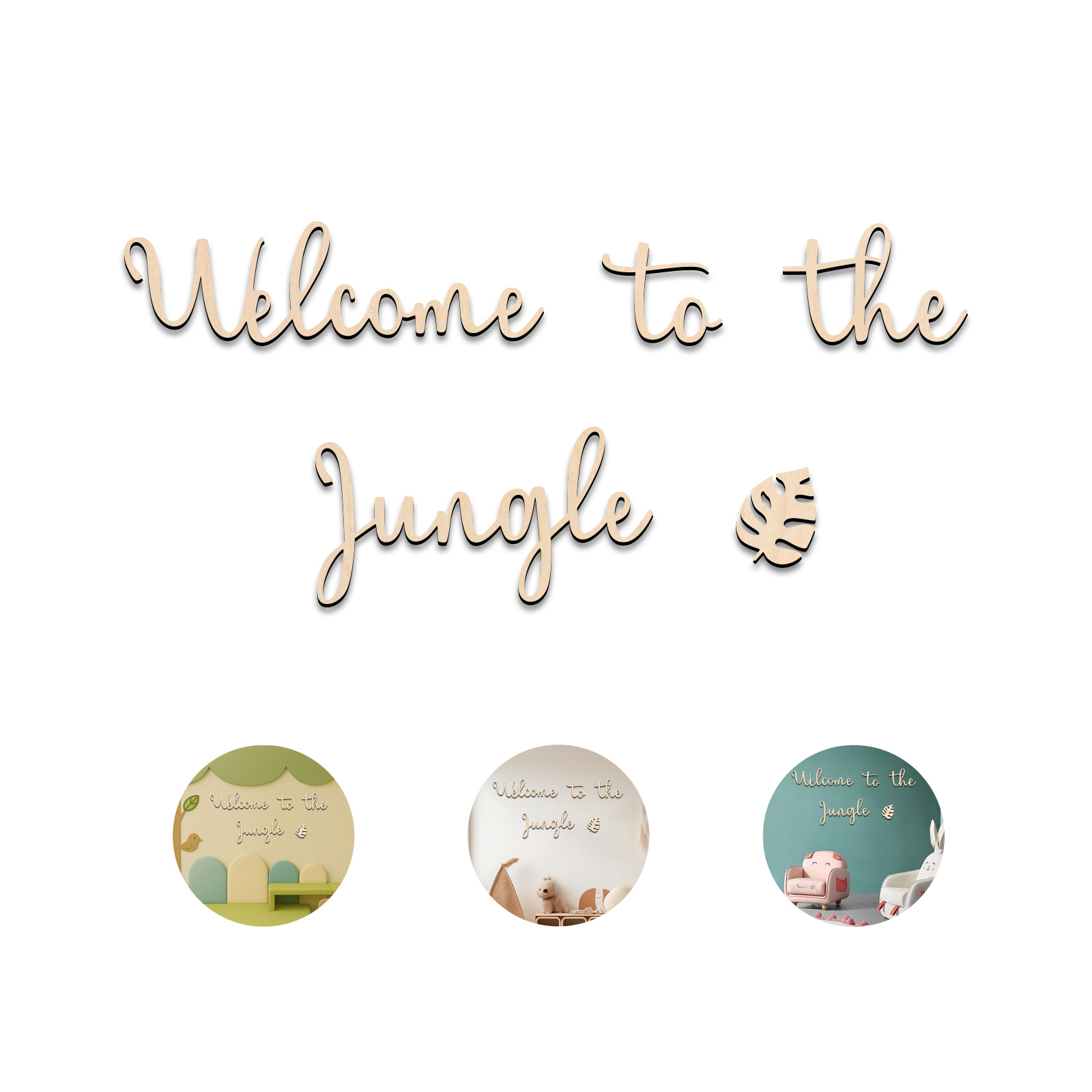 ジャングルへようこそ 木製サイン - 子供部屋の装飾、森の保 - Baby Nursery Ornaments のレビューと価格