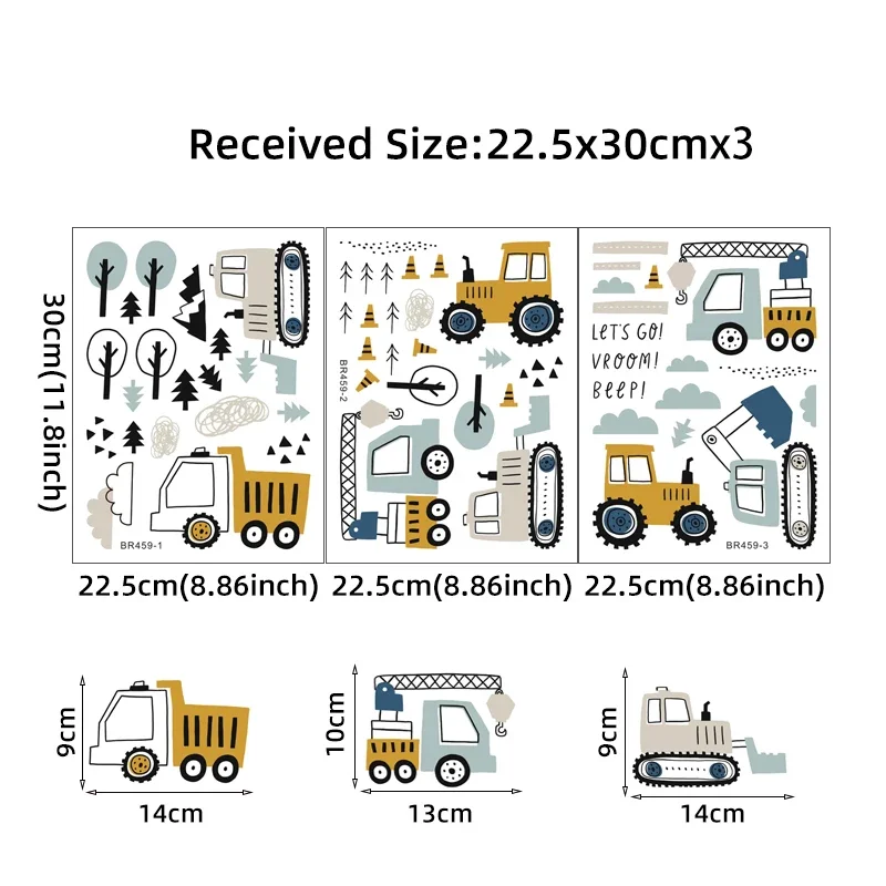手描きのかわいい車貨物トラックの壁のステッカーキッズルーム車 - Baby Nursery Decals のレビューと価格