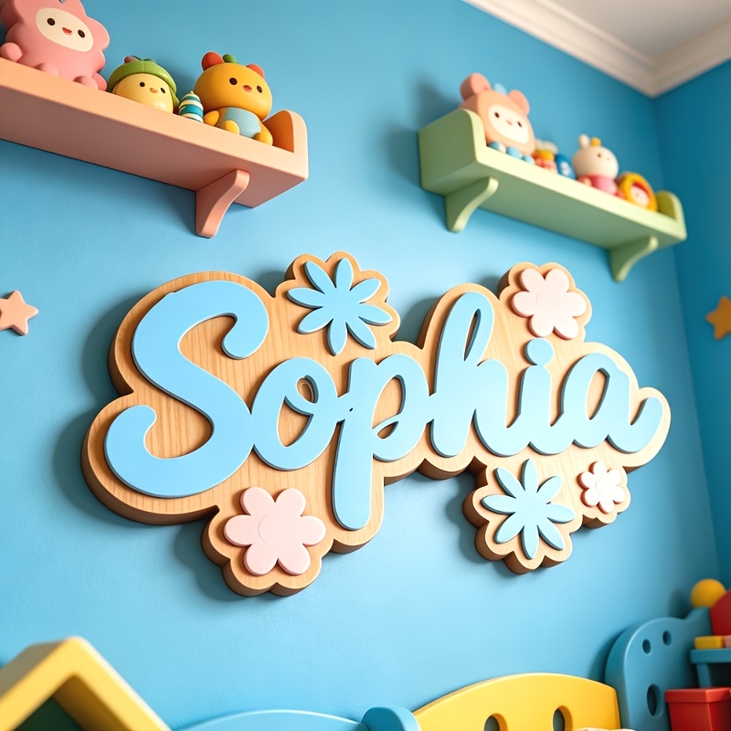 パーソナライズされた花柄の名前入りルームサイン、カスタマイズ - Baby Nursery のレビューと価格