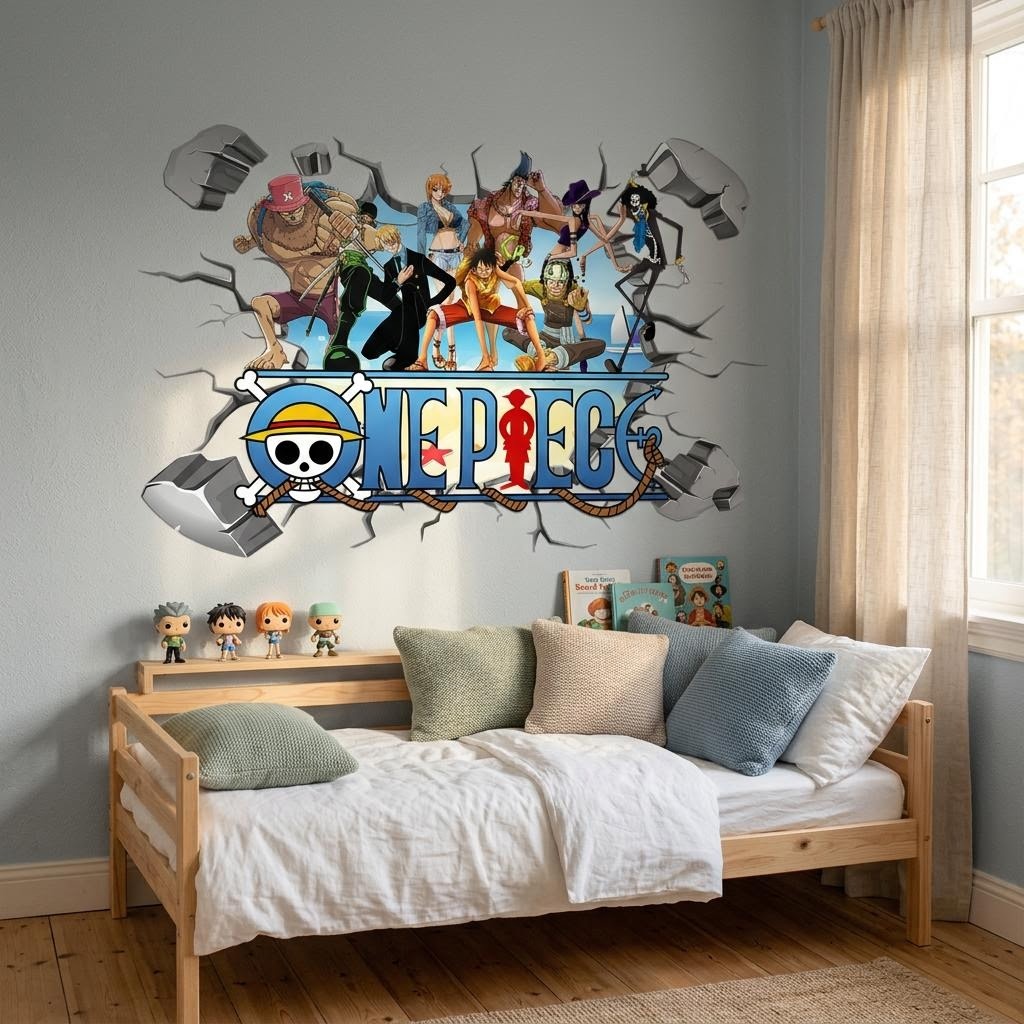漫画ワンピースルフィ 3D ウォールステッカー子供部屋の装飾 - Baby Nursery Decals のレビューと価格