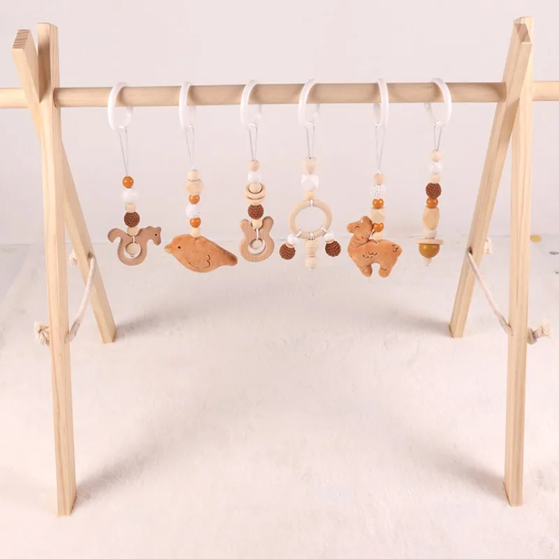6 個木製赤ちゃんのおもちゃ木製ブナアクティビティジムフレー - Baby Nursery Ornaments のレビューと価格