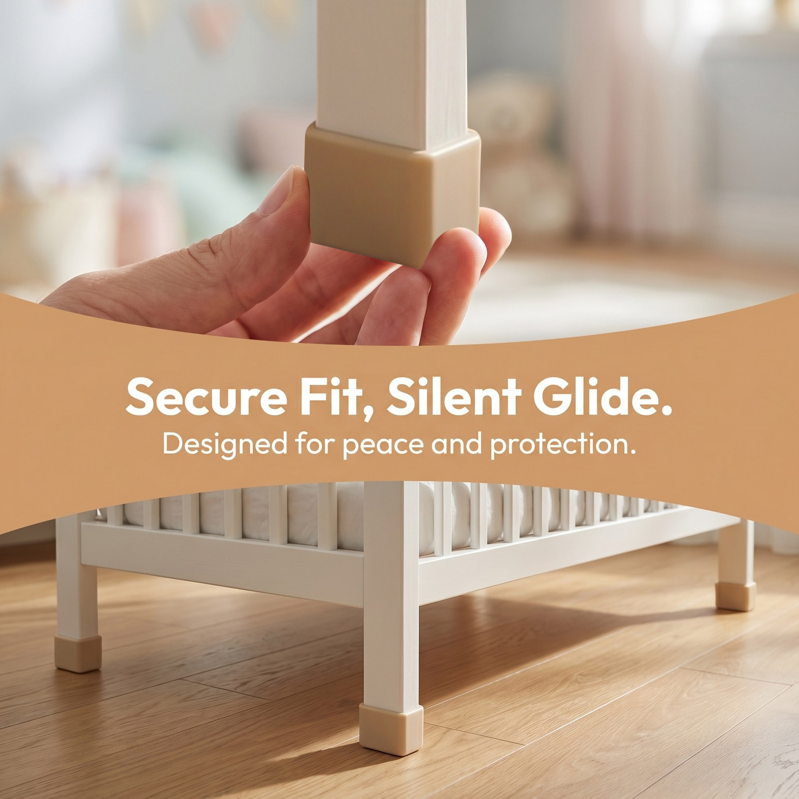 ベビーベッド用脚カバー2個セット、滑り止め家具脚カバー、床保 - Baby Nursery Furniture のレビューと価格