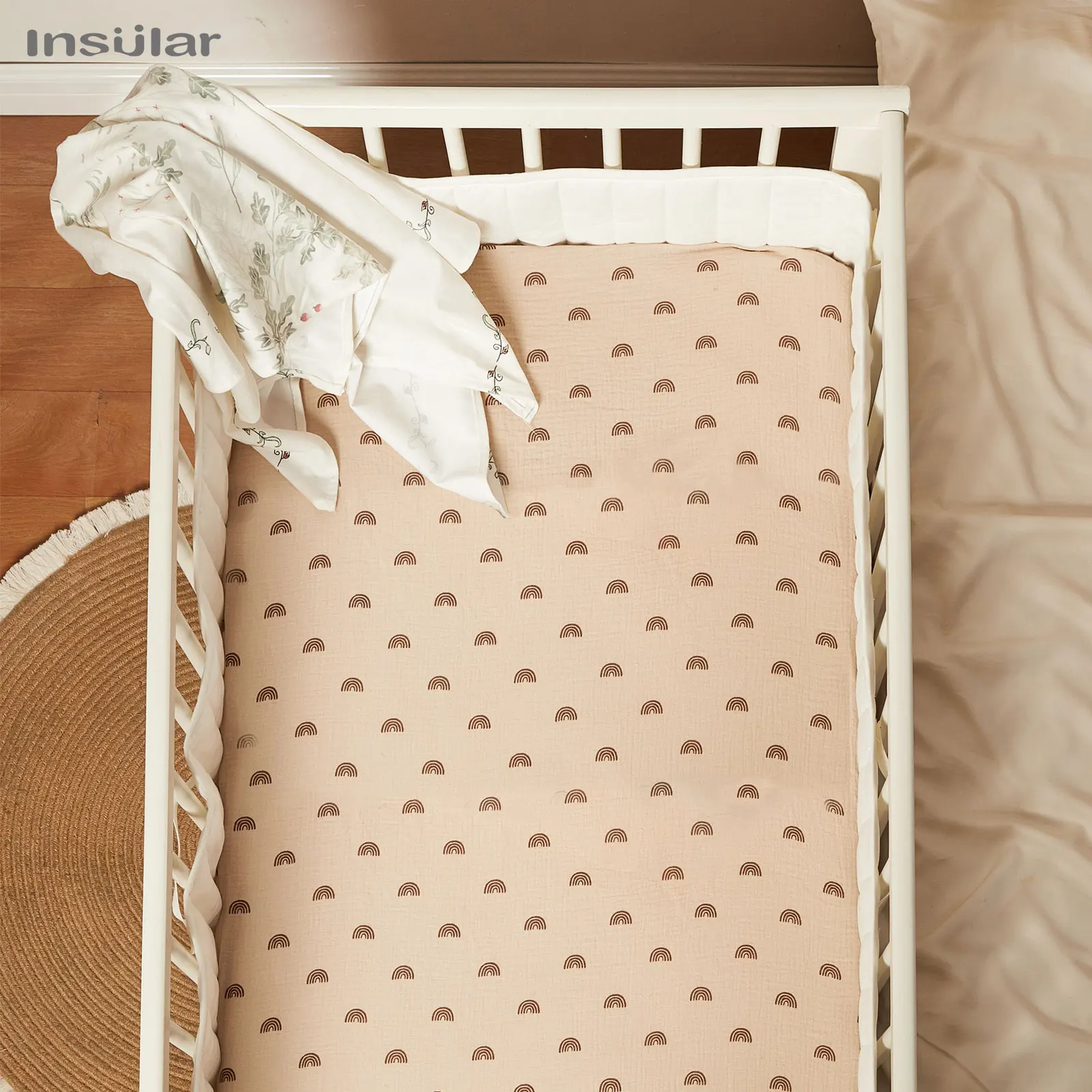 柔らかい綿のベビーベッドカバー,ベビーベッドシーツ,新生児用 - Baby Nursery Bedding Sets のレビューと価格