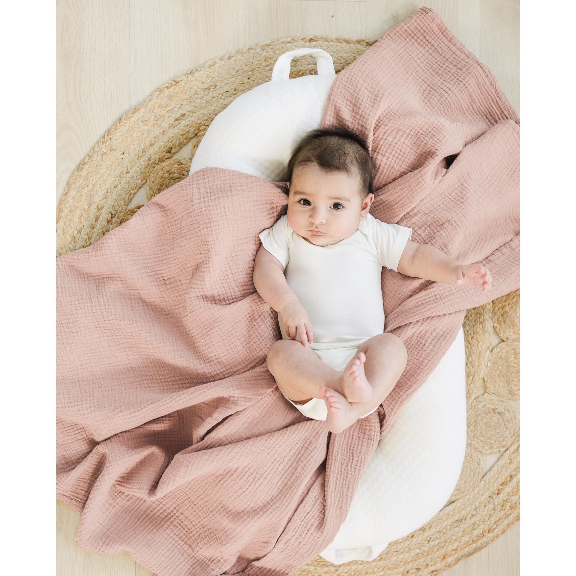 赤ちゃん用ソフトコットンモスリンブランケット,新生児用受け取 - Baby Nursery Bedding Sets のレビューと価格