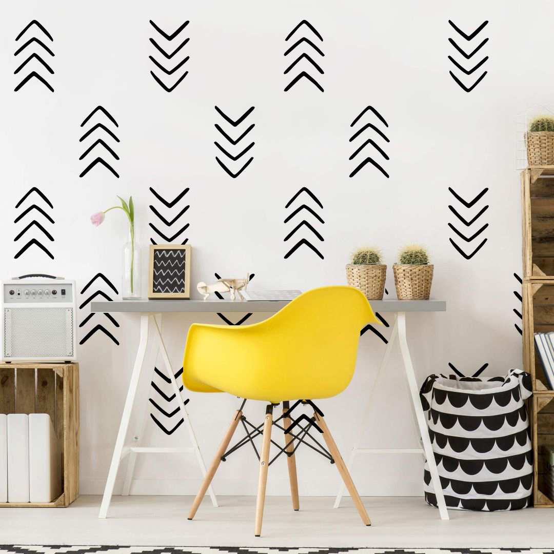 28 個幾何学的なユニークな矢印ウォールステッカープレイルー - Baby Nursery Vinyl Wall Stickers のレビューと価格