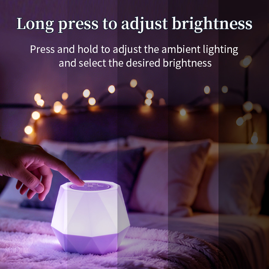 ホワイトノイズ機能付きナイトライト 7色 ベビー睡眠補助器  - Baby Nursery Light のレビューと価格