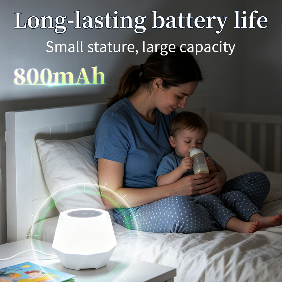 ホワイトノイズ機能付きナイトライト 7色 ベビー睡眠補助器  - Baby Nursery Light のレビューと価格