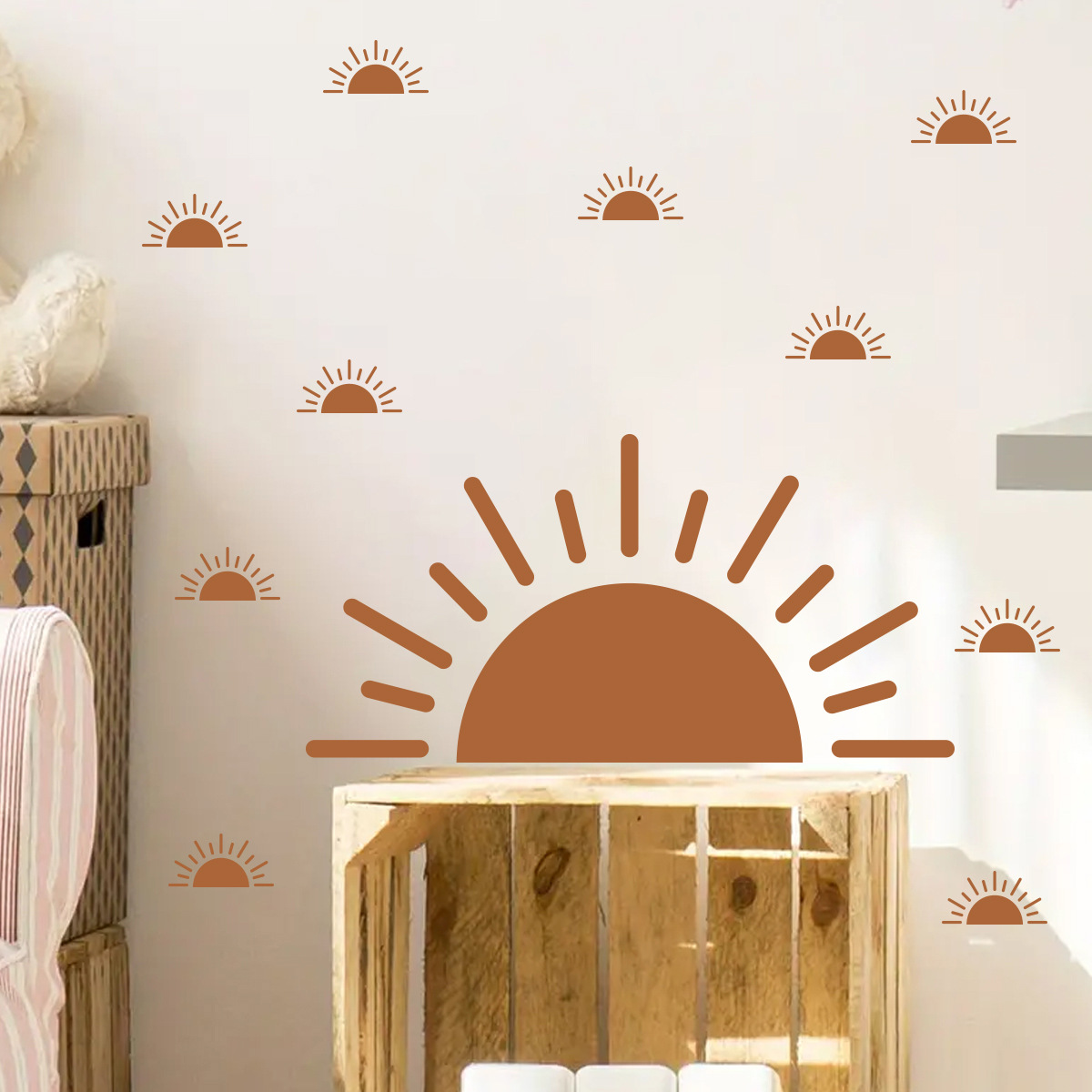 自由奔放に生きる-ハーフサンウォールステッカー,ビニールラベ - Baby Nursery Vinyl Wall Stickers のレビューと価格